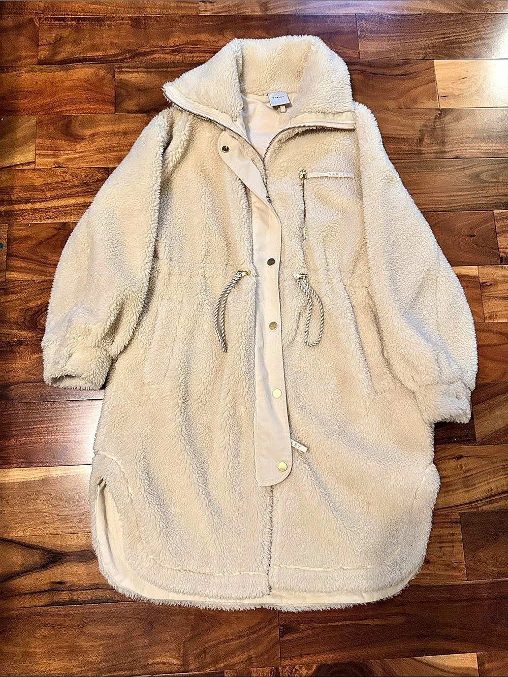 Varley Jones Sherpa Coat Women's Teddy Jacket Cream Medium